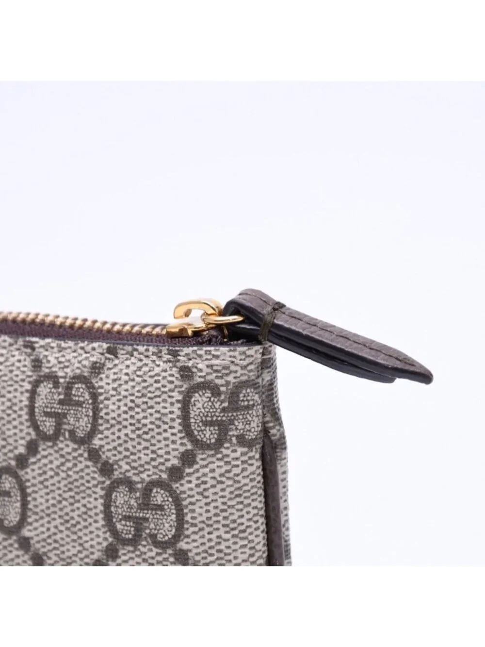 Gucci Coin Purse Case GG Pattern Canvas Gold